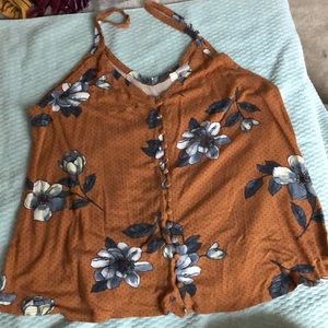 Flowy flower button up tank.